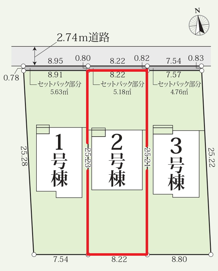 【仲介手数料無料／中川区】グラファーレ名古屋市港区藤高3期　3棟　新築戸建の区画図