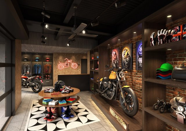 EG-12Bのその他共用部分|1階店舗イメージ（バイクアイテムショップ）