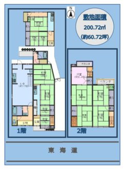 大津市追分町の住宅付店舗戸建の間取り