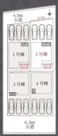 【仲介手数料無料／中川区】Terrechez名古屋市港区西川町1期　全４棟　新築戸建②の区画図