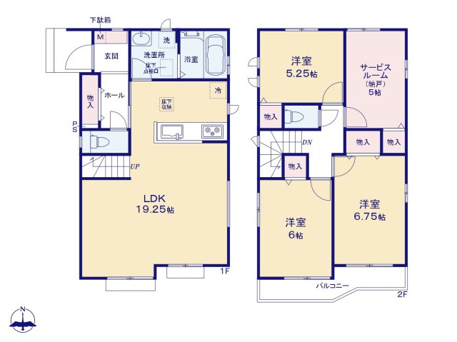 松戸市五香７丁目　新築分譲住宅　全３棟の間取り|C号棟