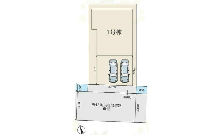 【仲介手数料無料／あま市】リナージュあま市七宝町川部屋敷代第1期　全1棟　新築戸建の区画図