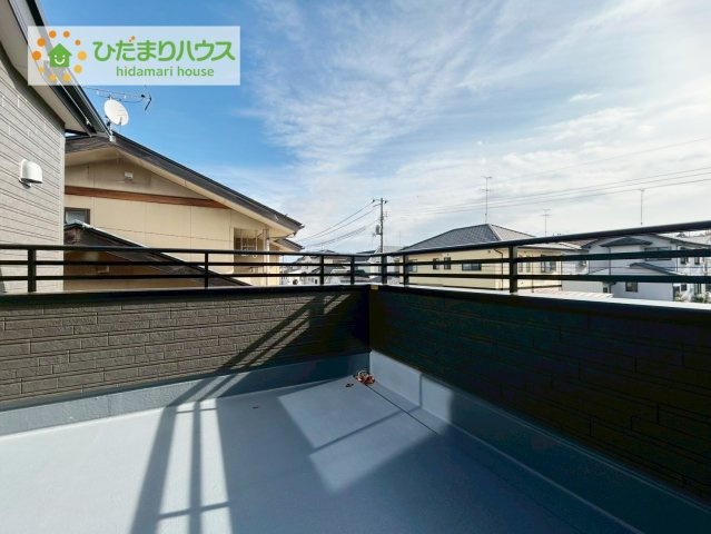 安積笹川第13　新築戸建　2号棟のバルコニー|広々としたバルコニー。お洗濯物もぜーんぶ干せちゃいます！！