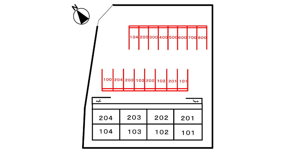 コーポトマトの区画図|駐車場