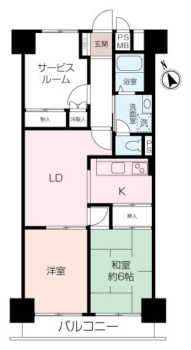 【賃 貸 中】中銀衣笠マンション 8階の画像
