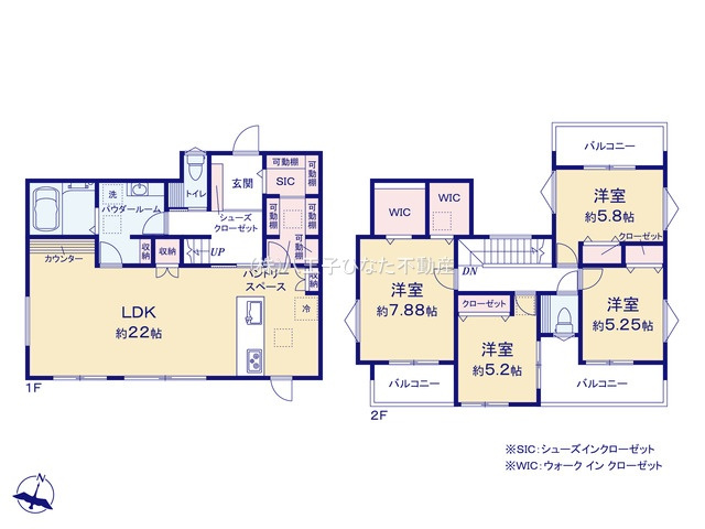 『八王子市新築戸建て』八王子市めじろ台3-18-14【仲介手数料無料】　２期の間取り|～仲介手数料無料☆八王子ひなた不動産～八王子市めじろ台　新築戸建て