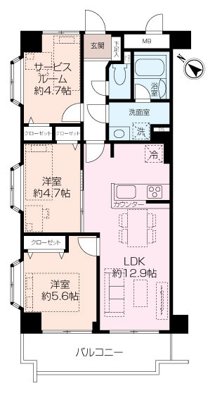 久里浜ペリー公園スカイマンション ２階部分の画像
