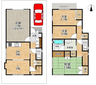 【間取り】 | 西宮市　分銅町　中古戸建