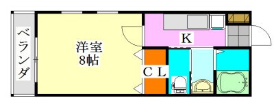 【間取り】 | プライマル・スパイア | 使いやすい間取りのお部屋です。