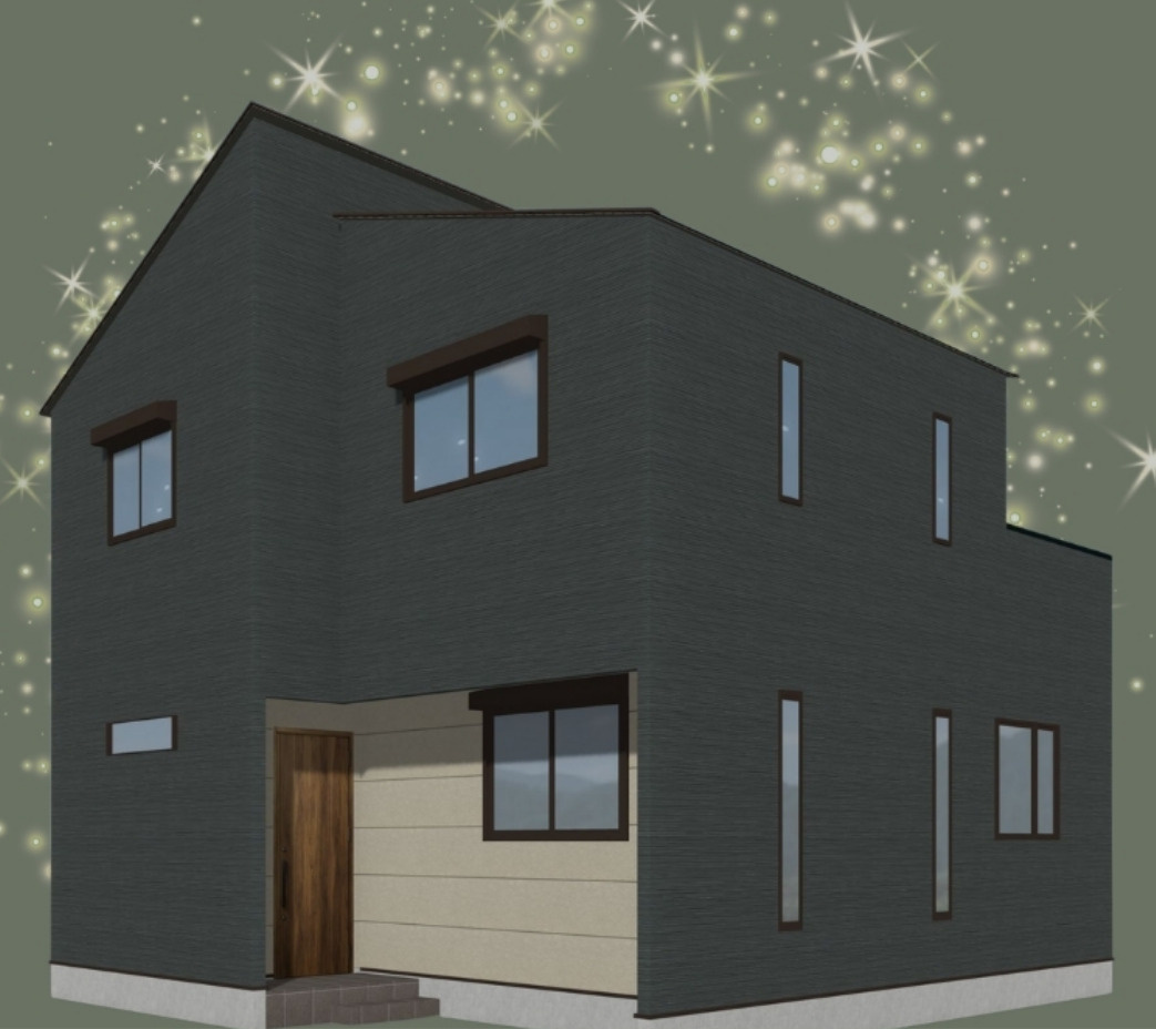 横浜市保土ケ谷区新井町 新築戸建て【仲介手数料無料】カースペース2台の外観パース