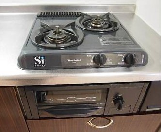 【キッチン】 | ルーブル方南町 | ２口ガスシステムキッチン・グリル付き。