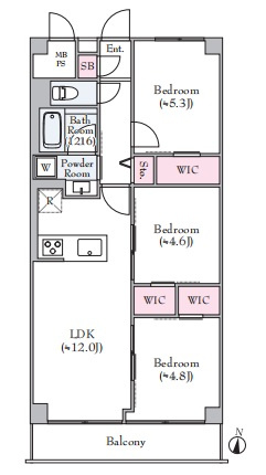 洋伸東大島マンションの間取り