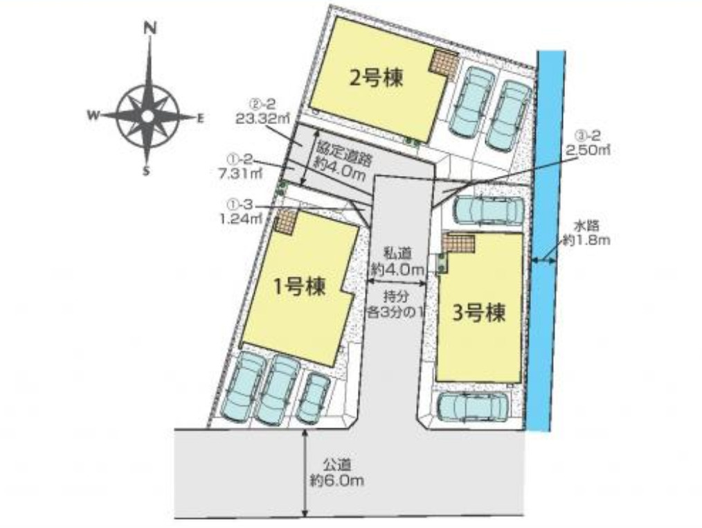 川越市今成2丁目　新築一戸建て　3号棟の区画図|３号棟