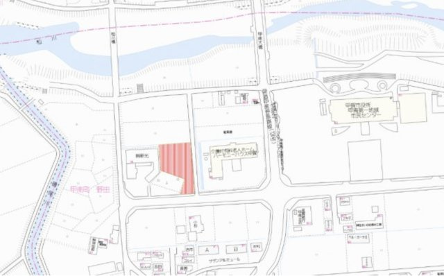 甲賀市甲南町野田の事業用地の地図