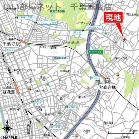 ヴィラ　ウィスタリア　Ｂ棟の地図