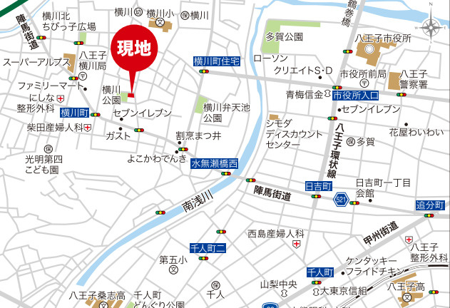 祝　成約済み　八王子市　横川町　新築戸建て　１期の地図|～仲介手数料無料☆八王子ひなた不動産～八王子市横川町　新築戸建て