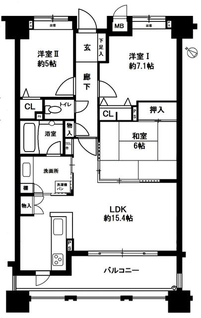 アーサー新宮コンドミオの間取り