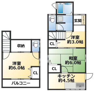 【間取り】 | 野田町6丁目戸建