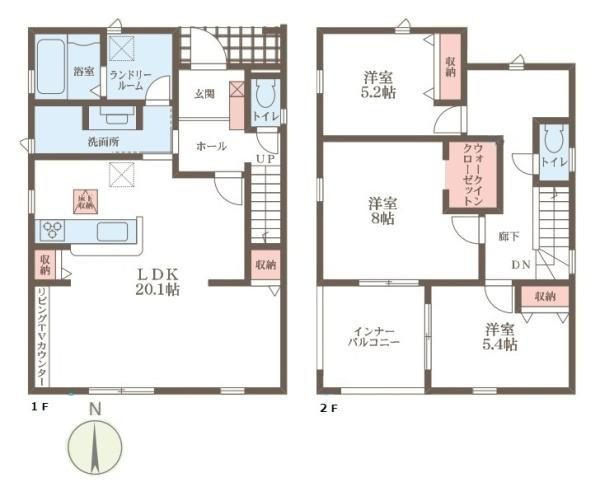 リーブルガーデン南京終町 １号棟 ／新築一戸建の間取り