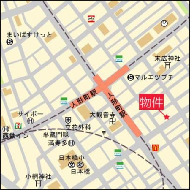 メインステージ日本橋人形町の地図