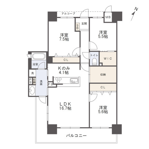 アルファスマート丸亀城西Ⅱの間取り