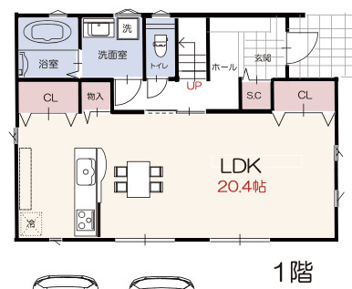 【仲介手数料無料】狭山市広瀬台２期Ａ　狭山市の新築住宅なら西武ハウジングの間取り