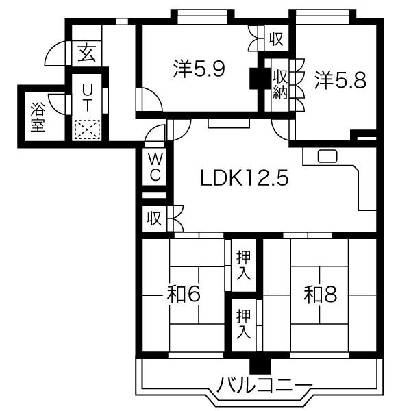 ユニーブル西里の間取り
