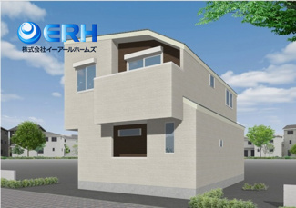 【完成予想図】 | 中央区籠池通2丁目新築戸建 | 白を基調としたおちついた外観です