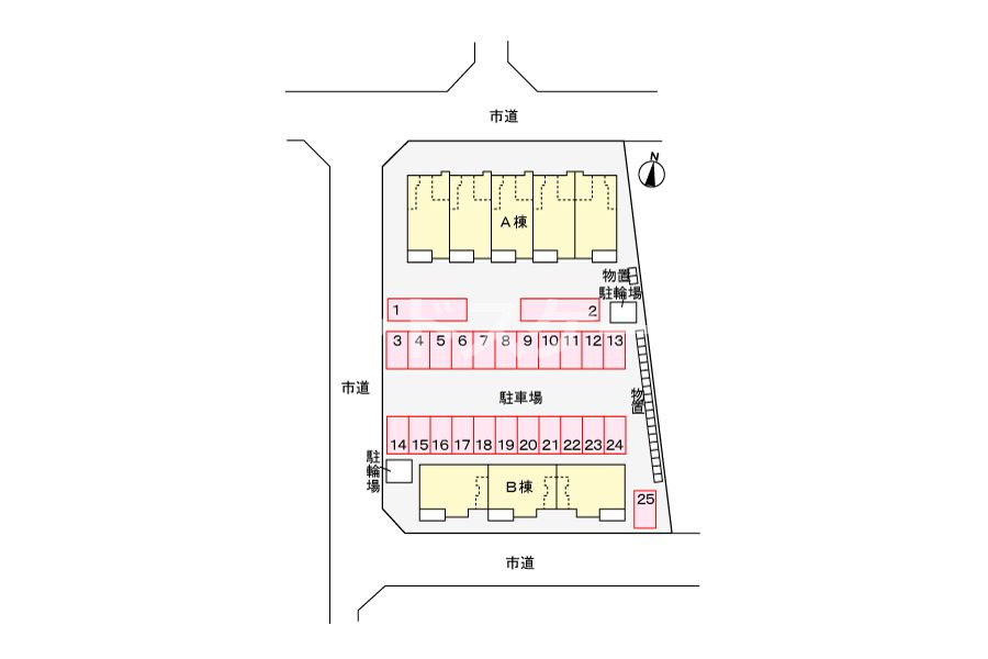 メゾン　ファミールⅡの駐車場|高崎、前橋のお部屋探しはエンドスケープまで！お客様の理想お聞かせ下さい♪