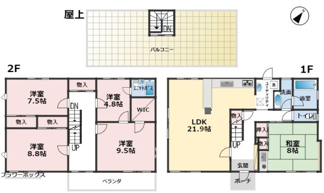 東金市松之郷　中古戸建の間取り