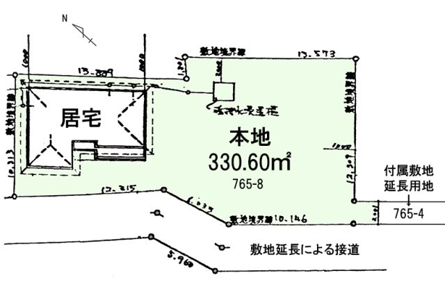 九十九里町下貝塚　中古戸建の区画図