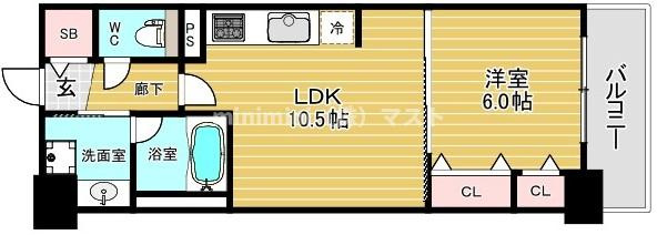 グランセジュール大国町の間取り