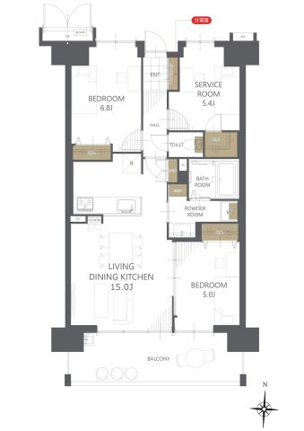 【間取り】ポレスター西古松レジデンス 