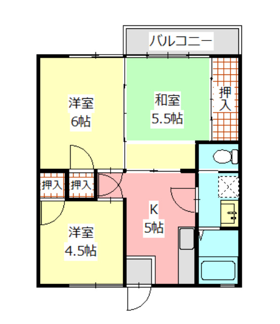 宇土市松原町の一棟アパートの間取り
