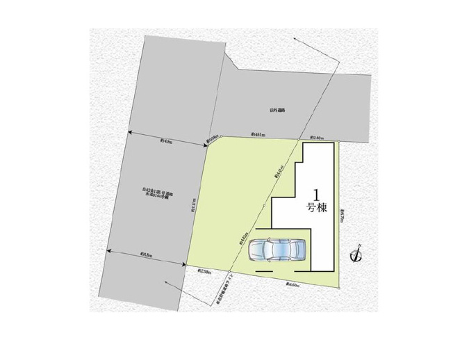 【区画図】 | 新座市野寺4丁目　新築一戸建住宅　全1棟　(保谷店) | 大切なお車を風雨から守るビルトイン車庫。※図面を基に作成しています。現況と異なる場合は現況を優先いたします。