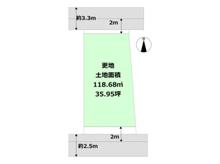 建築条件無し宅地、ご指定の工務店、ハウスメーカーで建築可能です。ＪＲ尼崎駅徒歩15分の立地です。両面道路に面す開放感がある区画です。セットバック後の有効土地面積は107.86平米となります。