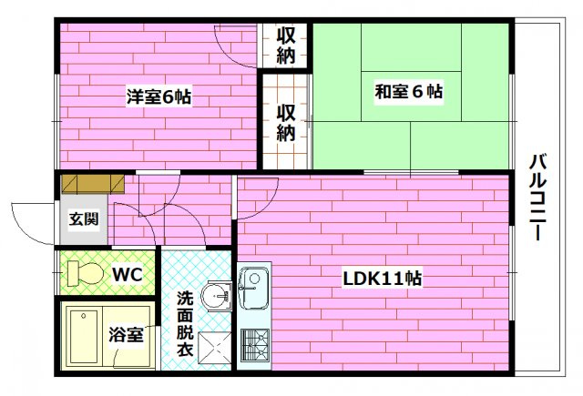 西山本ハイツの間取り