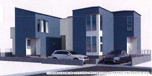 茅ヶ崎市東海岸南4丁目　新築戸建全２棟の外観パース