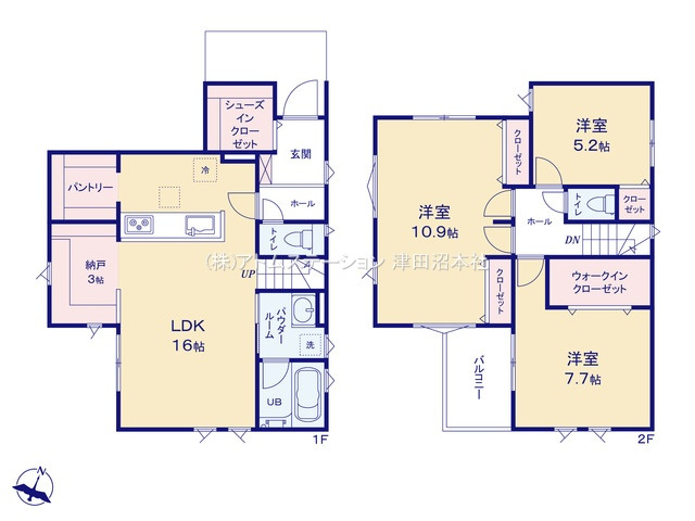 【間取り】 | アトムセレクト船橋市旭町2期　1号棟