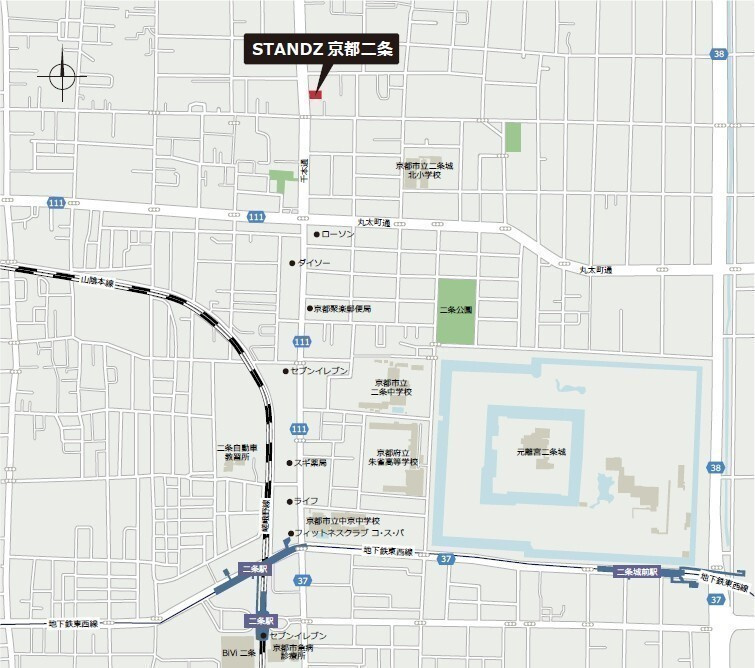 STANDZ京都二条の地図