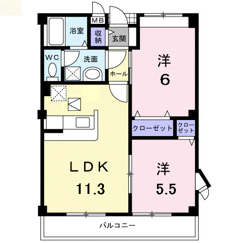 フィオーレＢの間取り