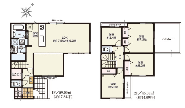 上尾市原市北　3期　新築一戸建て　グレース　01の区画図|【全1棟・1号棟】