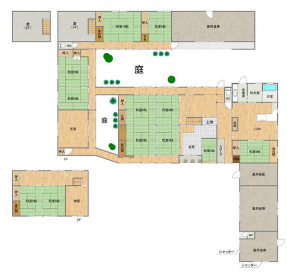 【間取り】 | 加古郡稲美町印南　中古戸建 | 12LDK＋倉＋倉庫＋牛舎です。