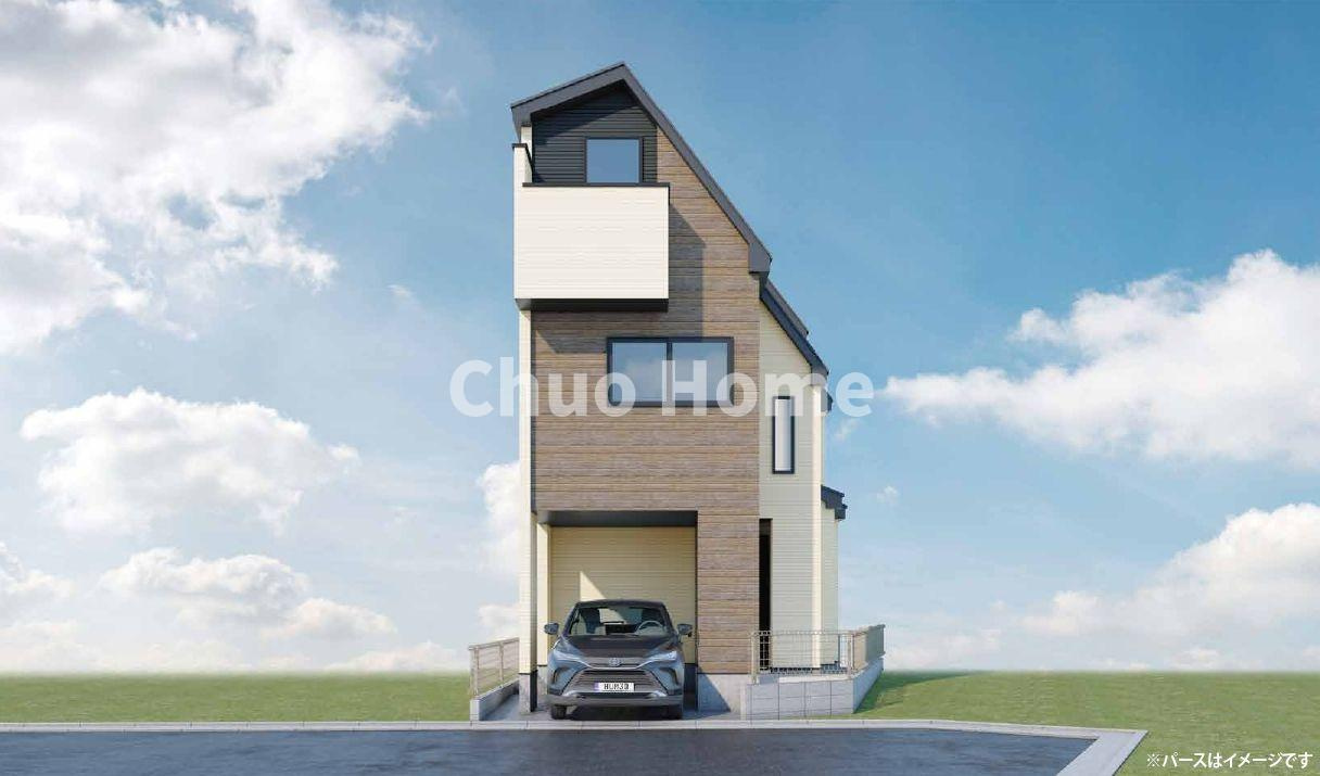 江戸川区下篠崎町新築分譲住宅の完成予想図|外観パース