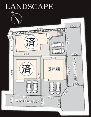 【区画図】 | 伊勢原市八幡台二丁目　全３棟　新築住宅