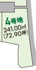 壱町原４号地の土地図|壱町原4号地：72坪で形状は悪いですが、使い方によっては面白い土地になります。