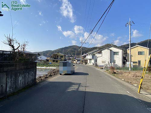 上賀茂前田町 建築条件無し 土地の前面道路含む現地写真