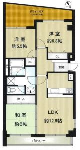 【間取り】 | グランパレ舞子 | ３ＬＤＫ