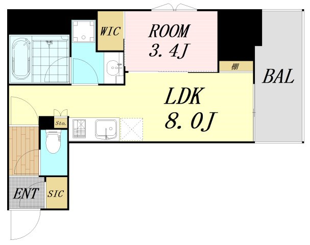 ルフォンプログレ堺筋本町タワーレジデンス　仲介手数料無料の間取り