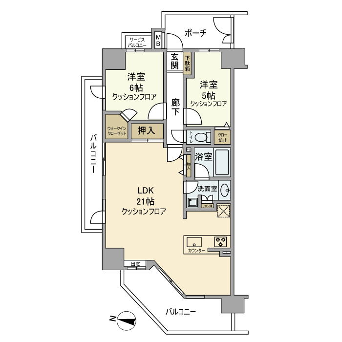 レーベンリヴァーレ東京ラ・トーレの間取り